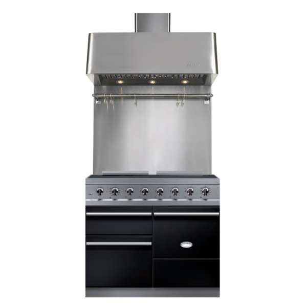 lacanche modern black range cooker with extraction hood