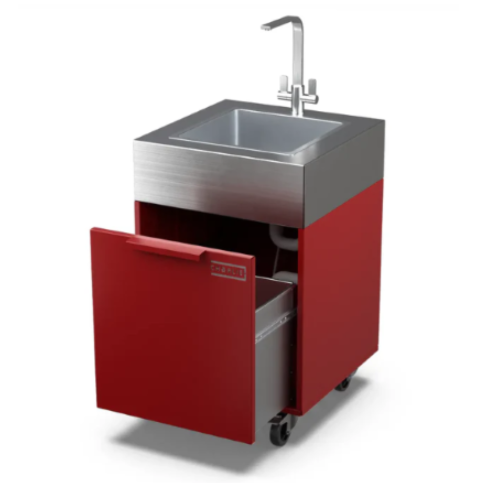charlie outdoor sink in rhubarb