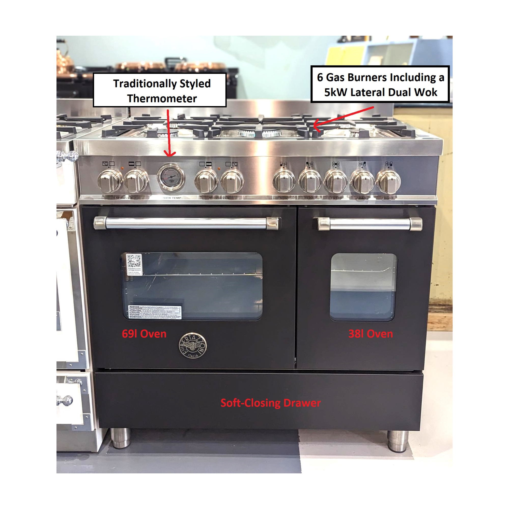 labelled bertazzoni range cooker