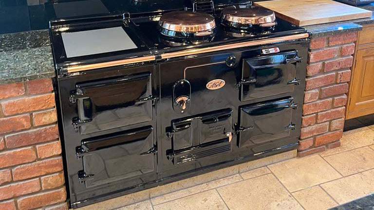 black and brass aga refurbishment
