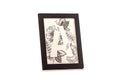 letter 'A' black and white floral illustration