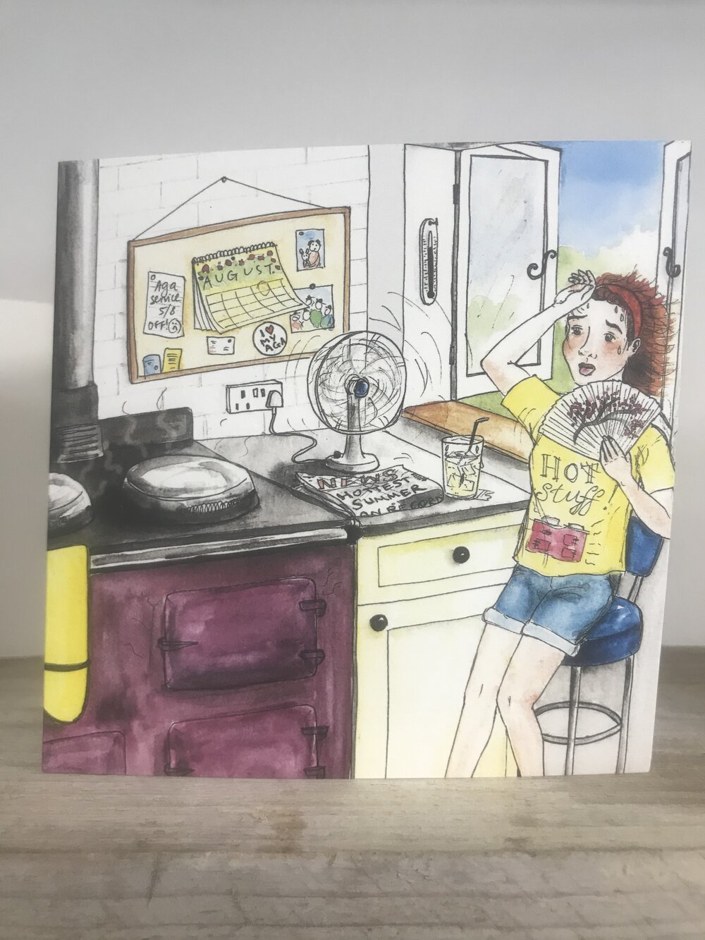 aga hot summer greeting card