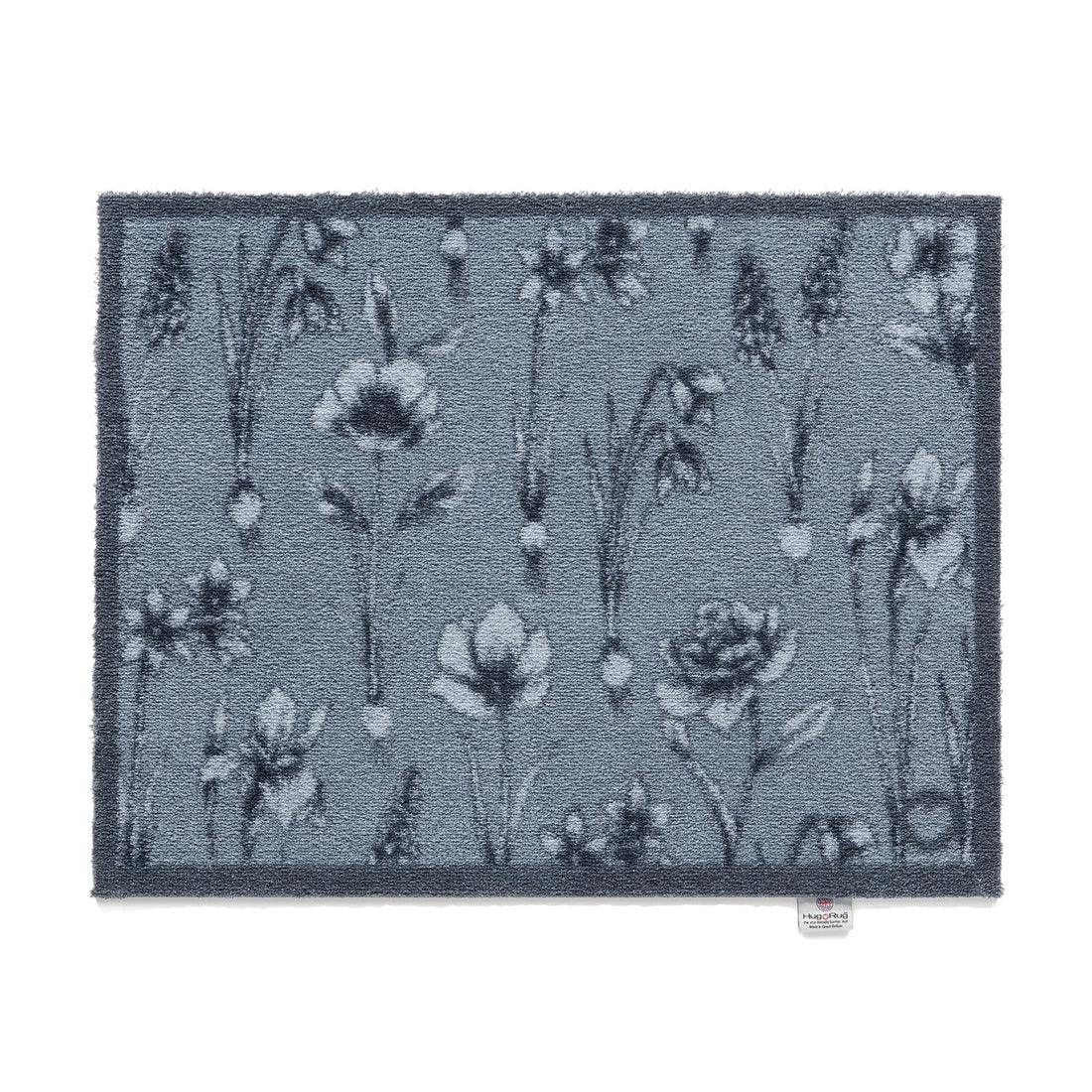 blue floral hug rug mat