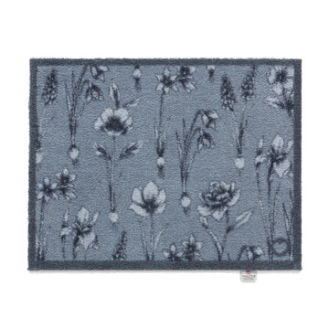 blue floral hug rug mat