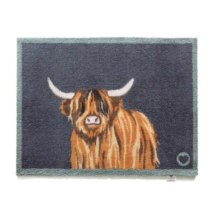 highland cow hug rug mat