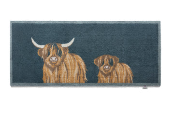 highland cows blue hug rug for 4 oven aga