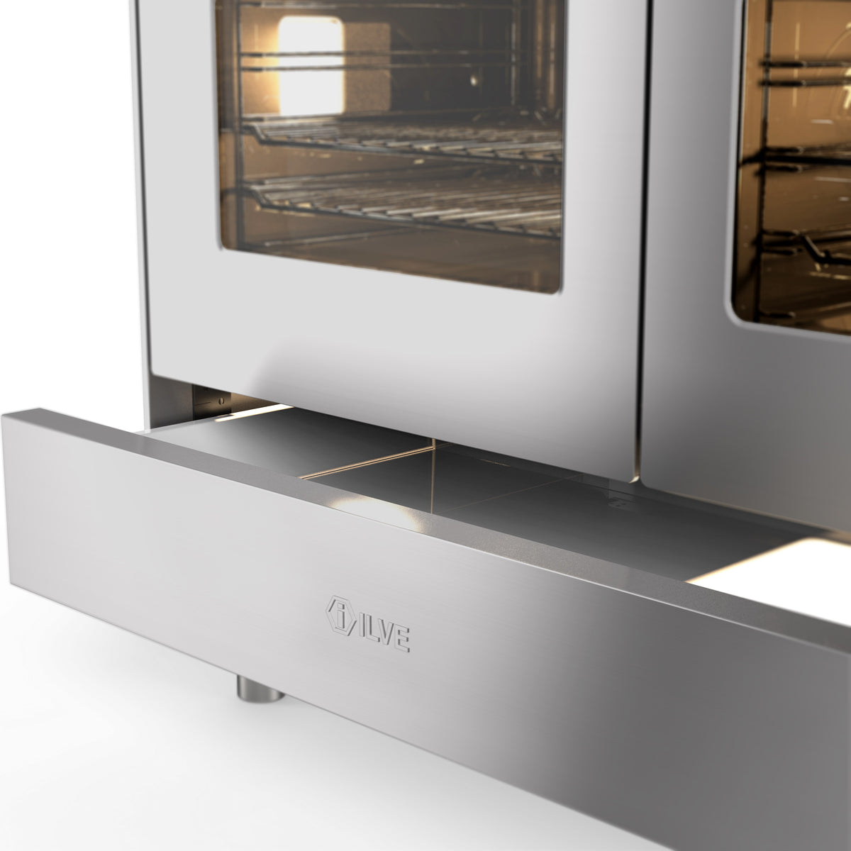 ilve proline stainless steel oven storage drawer