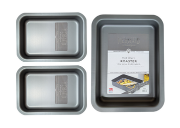 Samuel Groves | Deep Roasting Dish Set for Agas | Hard Anodised | Fits Aga Runners