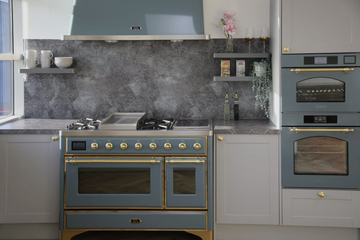 blue ilve range cooker in white kitchen