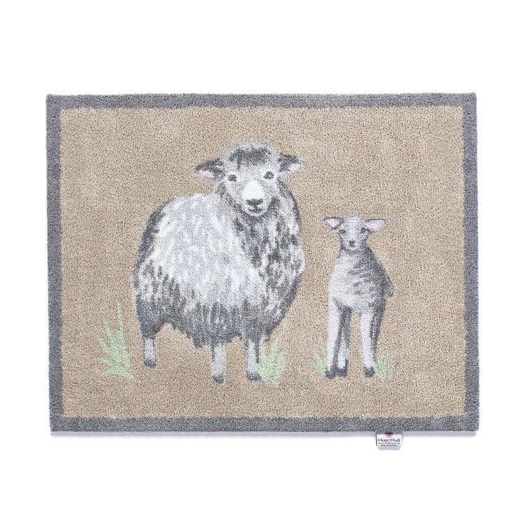 sheep and lamb hug rug mat