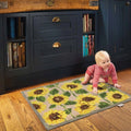 sunflower hug rug mat with toddler
