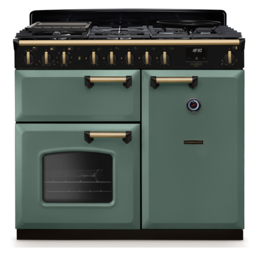 rangemaster classic mineral green cooker
