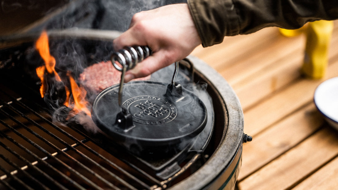 Cast Iron Burger Grill Press | Big Green Egg