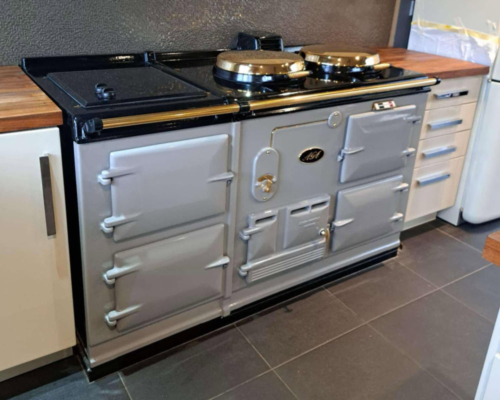 aga with brass finishes
