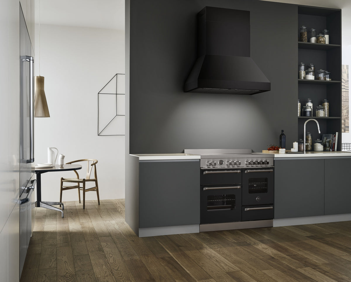 bertazzoni master range cooker and hood