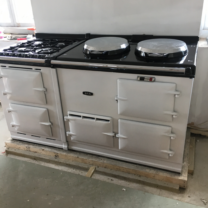 white aga with dual fuel module