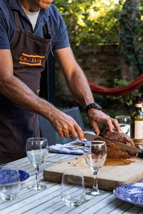 charlie oven outdoor cooking meat carving