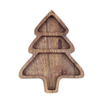 Mango Wood Christmas Tree Serving Tray | Dexam