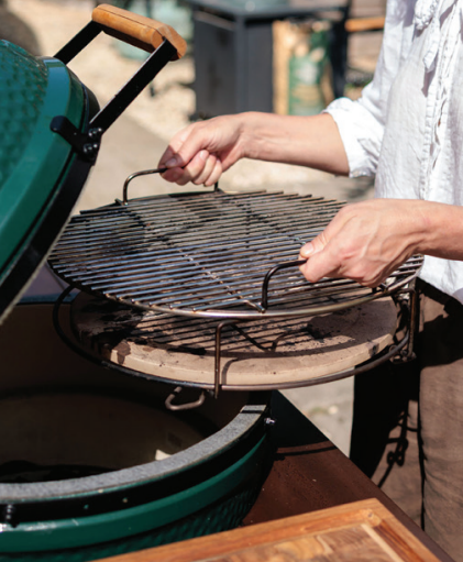 dual zone big green egg outdoor cooking rack
