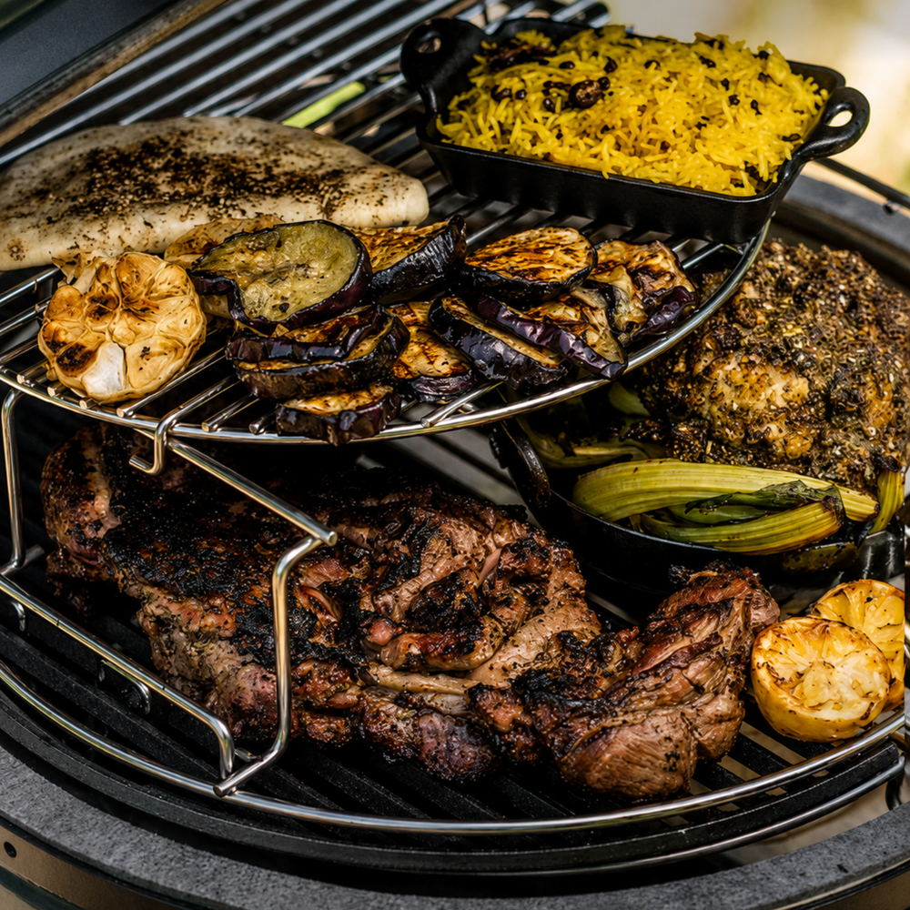 middle eastern feast big green egg