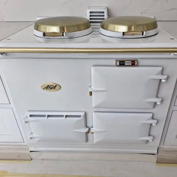 aga with brass finishes