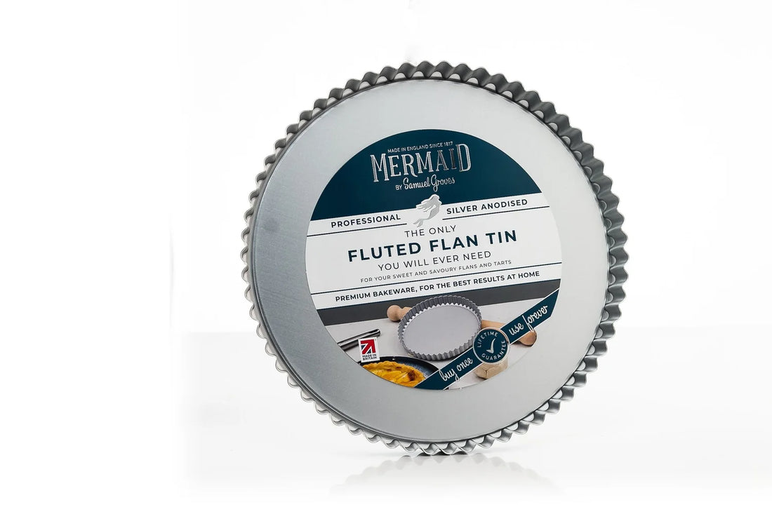 Samuel Groves / Mermaid | 10" Silver Anodised Fluted Flan Tin