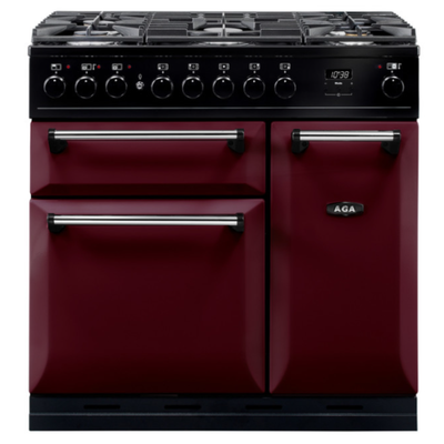 aga conventional masterchef cooker in cranberry
