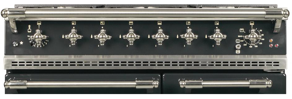 lacanche classic nickel trim range cooker control knobs on anthracite