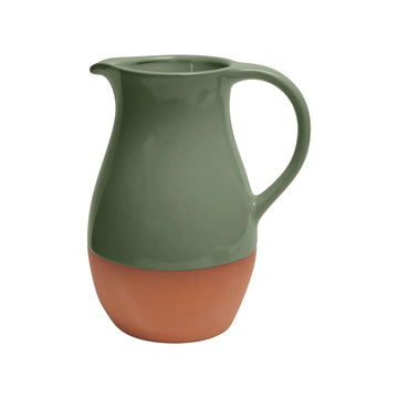 Olive Green Glazed Terracotta Jug | Dexam Sintra