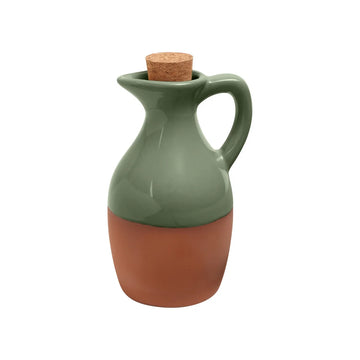Olive Green Glazed Terracotta Oil Drizzler | Dexam Sintra